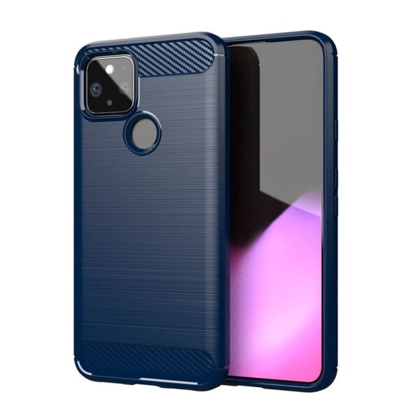 

Чехол Lenuo Carbon Fiber для Google Pixel 5 Navy Blue
