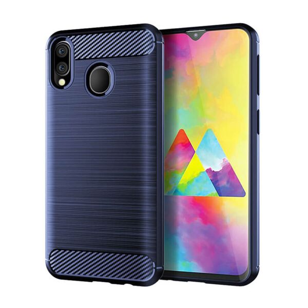 

Чехол Lenuo Carbon Fiber для Samsung Galaxy M20 M205F Navy Blue