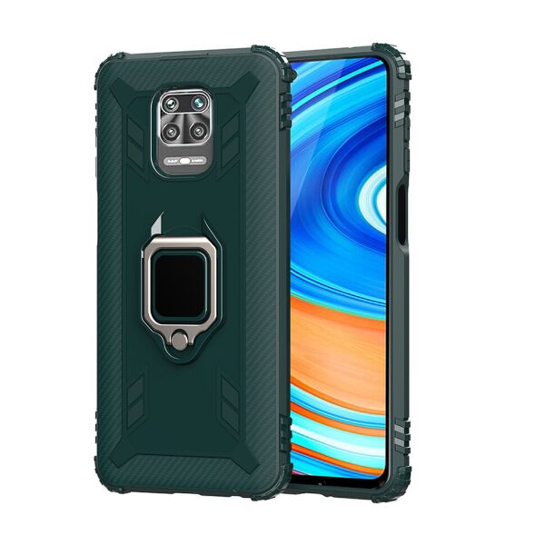 

Чехол Lenuo Carbon Fiber Ring Series для Redmi Note 9S/9 Pro/9 Pro Max Green