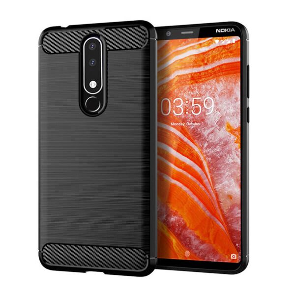 

Чехол Lenuo Carbon Fiber для Nokia 3.1 Plus Черный