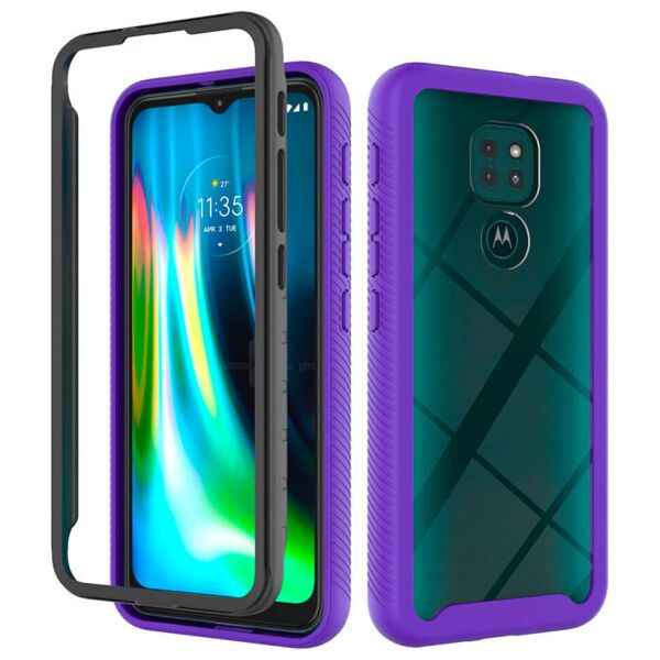 

Противоударный чехол для Motorola E7 Plus Purple / Transparent