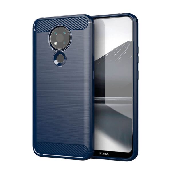 

Накладка Lenuo Carbon Fiber для Nokia 3.4 Navy Blue