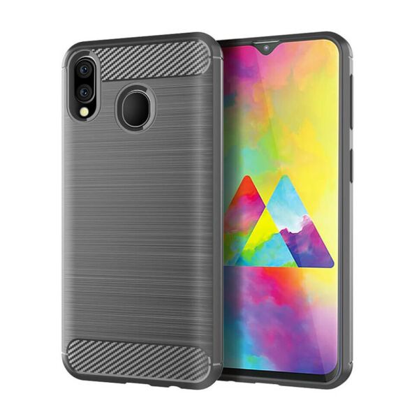 

Чехол Lenuo Carbon Fiber для Samsung Galaxy M20 M205F Gray