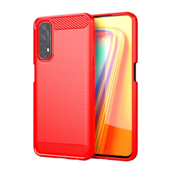 

Чехол Lenuo Carbon Fiber для Realme 7 Red