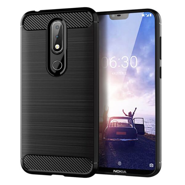 

Чехол Lenuo Carbon Fiber для Nokia 6.1 Plus / Nokia X6 Black