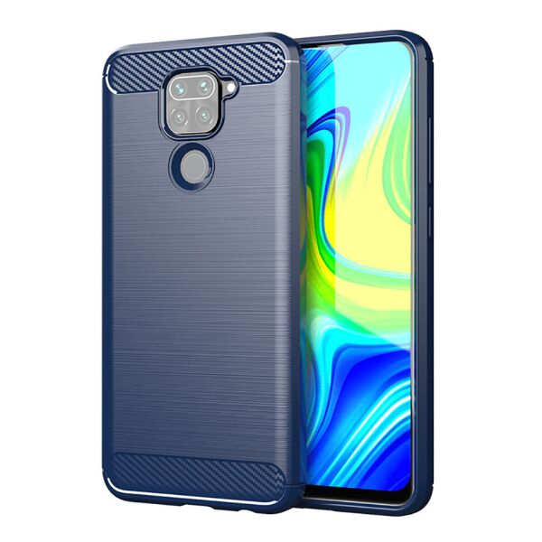 

Чехол Lenuo Carbon Fiber для Redmi Note 9 Navy Blue