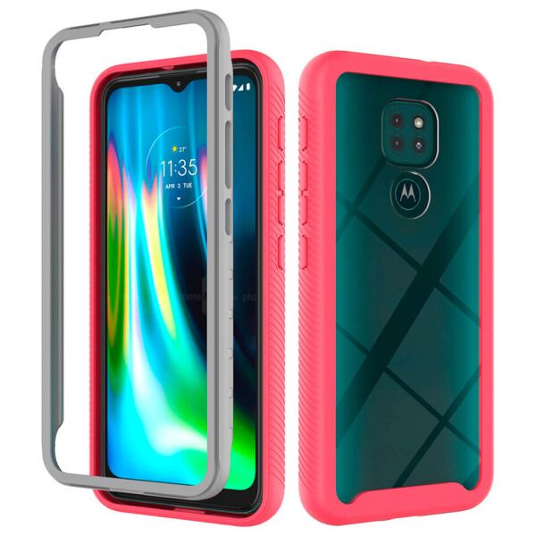 

Противоударный чехол для Motorola E7 Plus Red / Transparent
