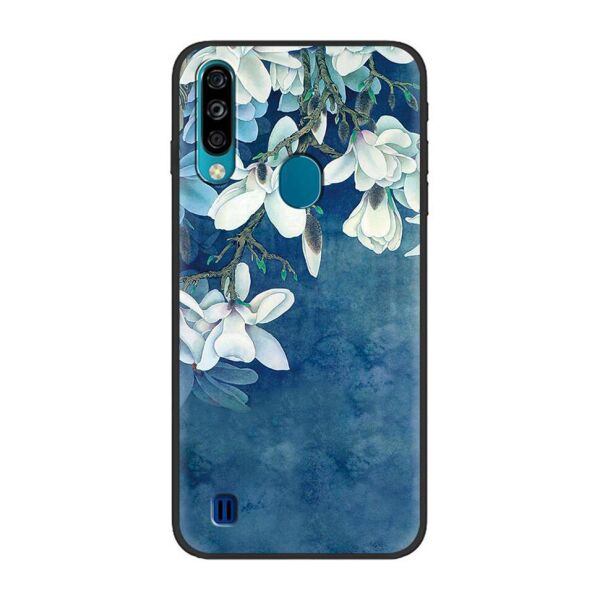 

Чехол Shell Print для ZTE Blade A7 2020 (с вырезом для сканера) Цветы на синем