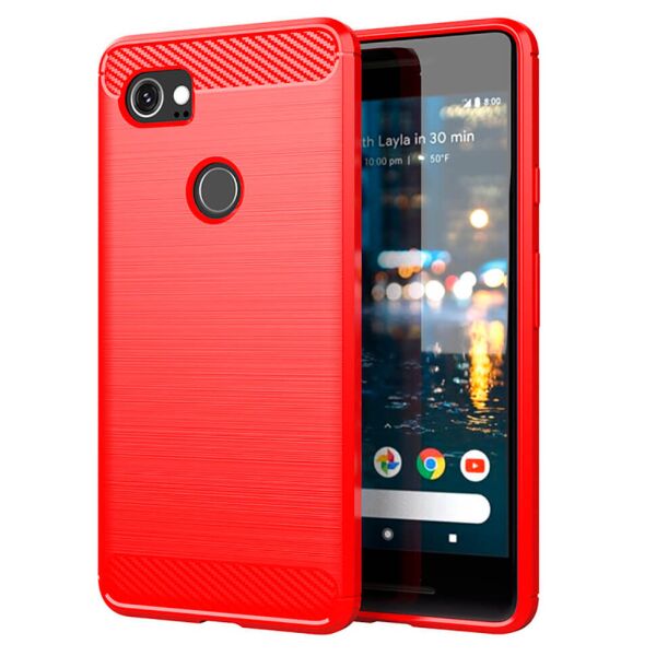 

Чехол Lenuo Carbon Fiber для Google Pixel 2 XL Red