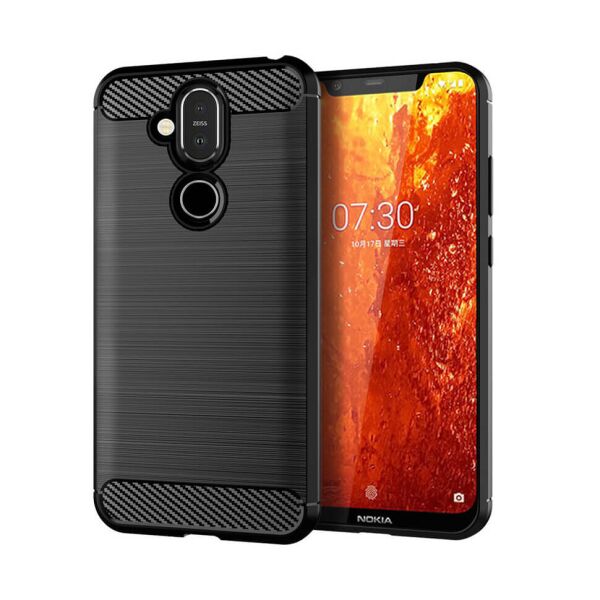 

Чехол Lenuo Carbon Fiber для Nokia 8.1 Black
