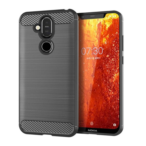 

Чехол Lenuo Carbon Fiber для Nokia 8.1 Gray