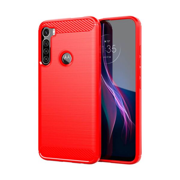

Чехол Lenuo Carbon Fiber для Motorola One Fusion+ Red