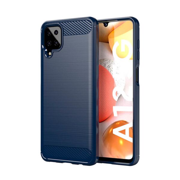 

Чехол Lenuo Carbon Fiber для Samsung Galaxy A12 A125F Navy Blue