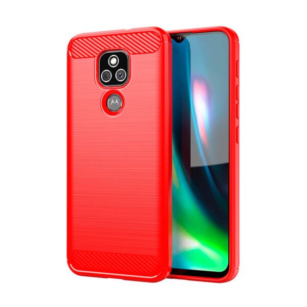 

Чехол Lenuo Carbon Fiber для Motorola G9 Play Red