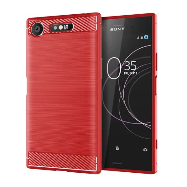 

Чехол Lenuo Carbon Fiber для Sony Xperia XZ1 G8342 Red