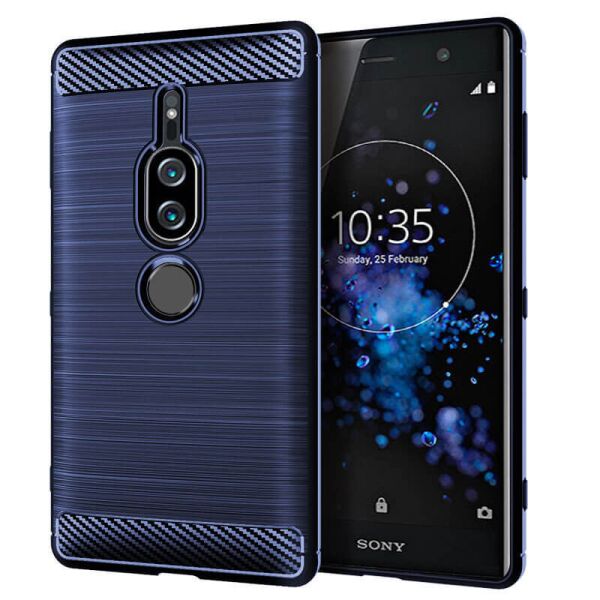 

Накладка Lenuo Carbon Fiber для Sony Xperia XZ2 Premium H8166 Navy Blue