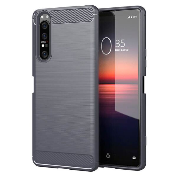 

Чехол Lenuo Carbon Fiber для Sony Xperia 1 II Gray