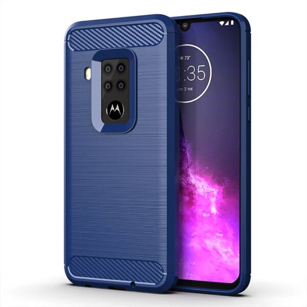 

Чехол Lenuo Carbon Fiber для Motorola One Zoom Navy Blue