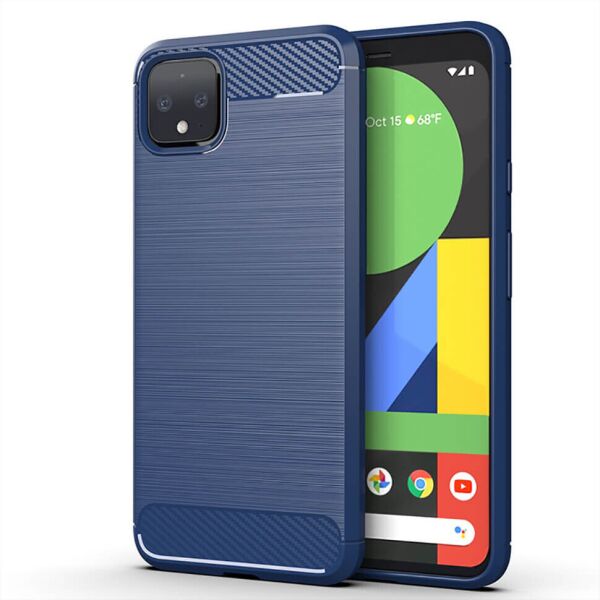 Чехол Lenuo Carbon Fiber для Google Pixel 4 Navy Blue
