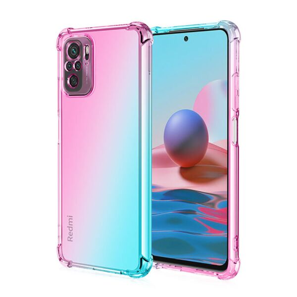 

Чехол Idewei Corner AirBag для Poco F3 Pink / Green Gradient
