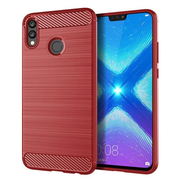 

Чехол Lenuo Carbon Fiber для Honor 8X Max Red