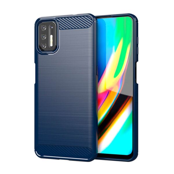 

Чехол Lenuo Carbon Fiber для Motorola G9 Plus Navy Blue