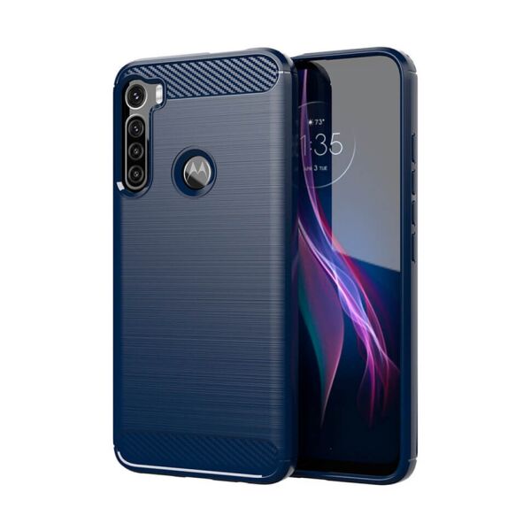 

Чехол Lenuo Carbon Fiber для Motorola One Fusion+ Navy Blue