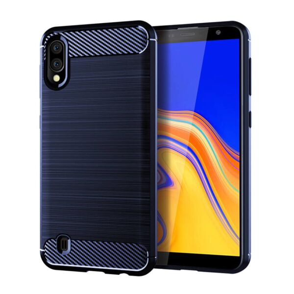 

Чехол Lenuo Carbon Fiber для Samsung Galaxy A10 Navy Blue