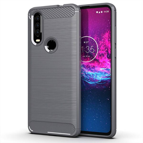 

Чехол Lenuo Carbon Fiber для Motorola One Action Gray
