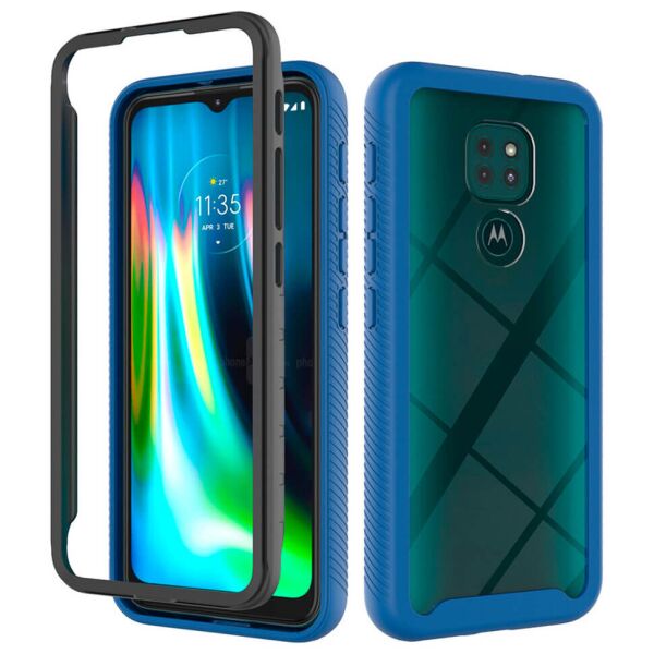 

Противоударный чехол для Motorola E7 Plus Royal Blue / Transparent