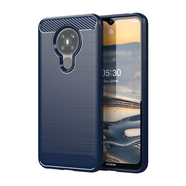 

Чехол Lenuo Carbon Fiber для Nokia 5.3 Navy Blue