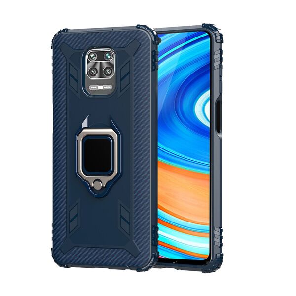 

Чехол Lenuo Carbon Fiber Ring Series для Redmi Note 9S/9 Pro/9 Pro Max Blue
