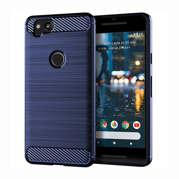 

Чехол Lenuo Carbon Fiber для Google Pixel 2 Navy Blue