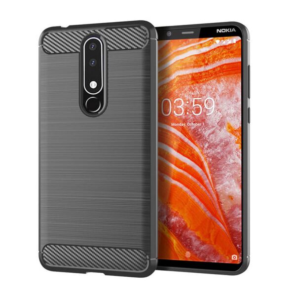 

Чехол Lenuo Carbon Fiber для Nokia 3.1 Plus Gray