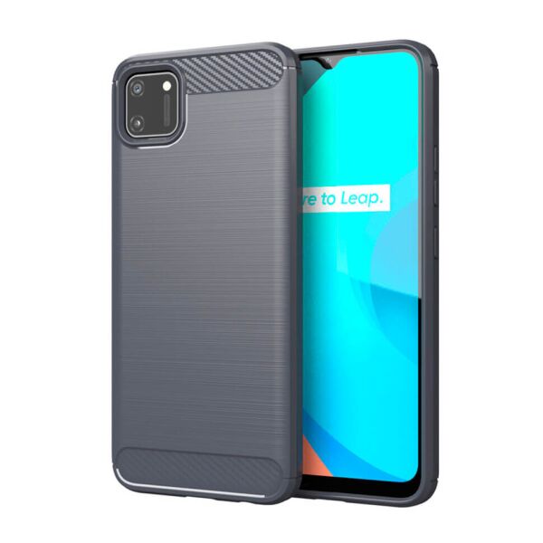 

Чехол Lenuo Carbon Fiber для Realme C11 Gray