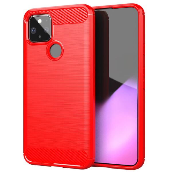 

Чехол Lenuo Carbon Fiber для Google Pixel 4a 5G Красный