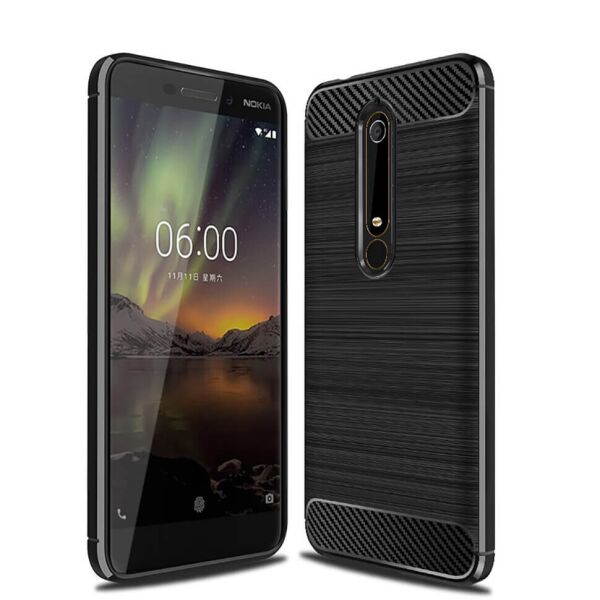

Чехол Lenuo Carbon Fiber для Nokia 6.1 2018 Black