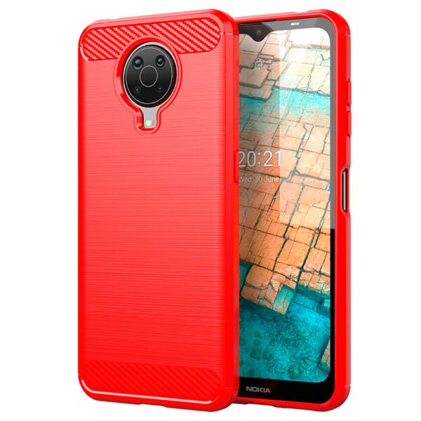 

Накладка Lenuo Carbon Fiber для Nokia G20 Красная