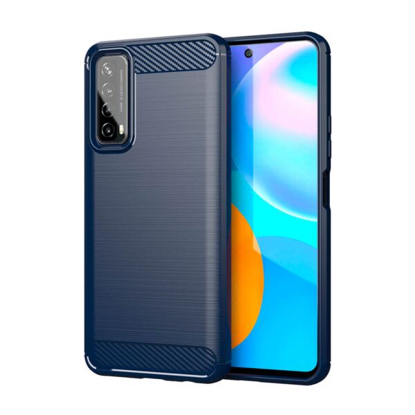 

Чехол Lenuo Carbon Fiber для Huawei P Smart 2021 Navy Blue