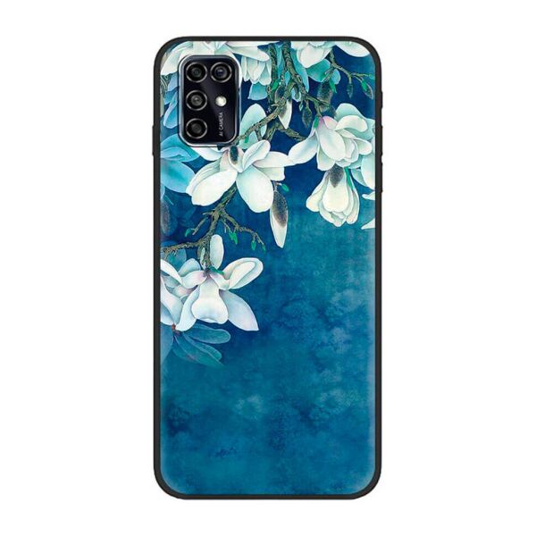 

Чехол Shell Print для ZTE Blade V2020 Smart Цветы на синем