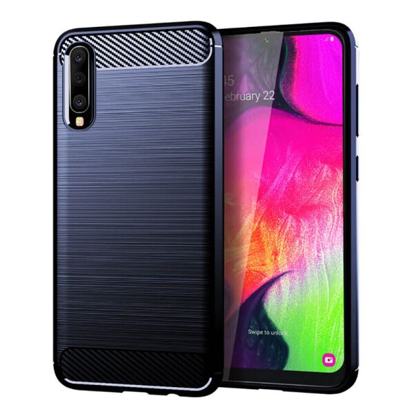 

Чехол Lenuo Carbon Fiber для Samsung Galaxy A70 A705F Navy Blue