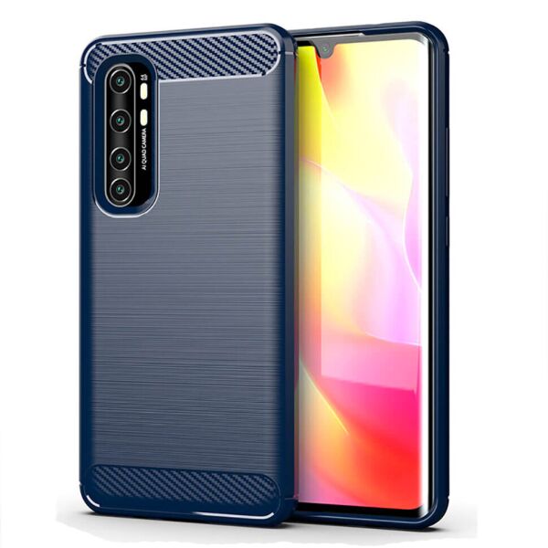 

Чехол Lenuo Carbon Fiber для Xiaomi Mi Note 10 Lite Navy Blue