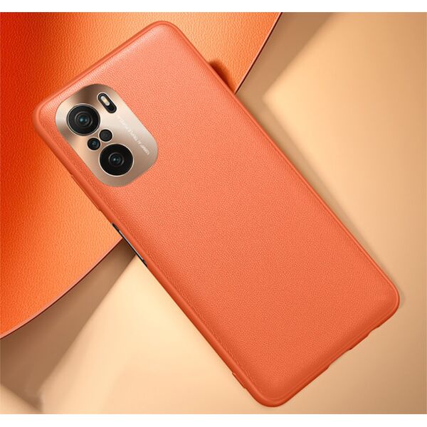 

Чехол Lenuo Metal Lens Series для Poco F3 Orange