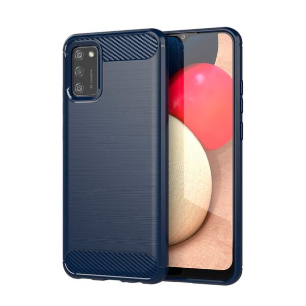 

Чехол Lenuo Carbon Fiber для Samsung Galaxy A02s A025F Navy Blue