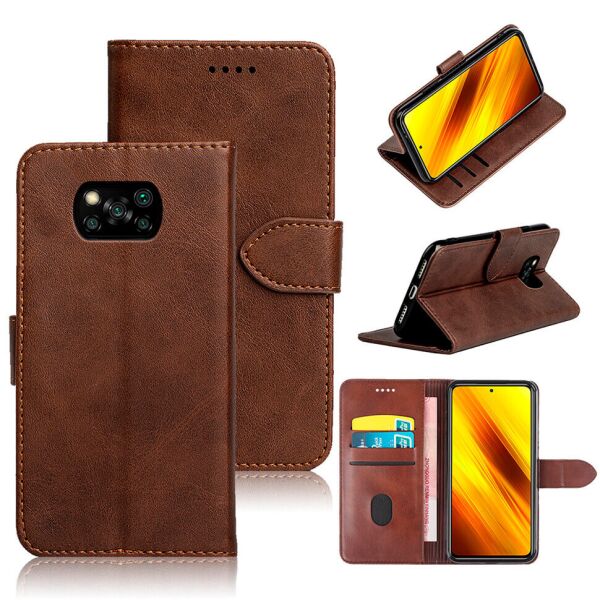 

Чехол-книжка EcoCase Skin Series для Poco X3 NFC Brown