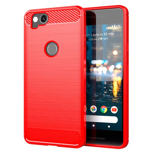 

Чехол Lenuo Carbon Fiber для Google Pixel 2 Red