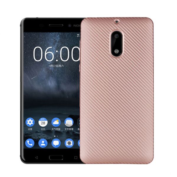 

Чехол Lenuo Carbon для Nokia 6 Rose Gold