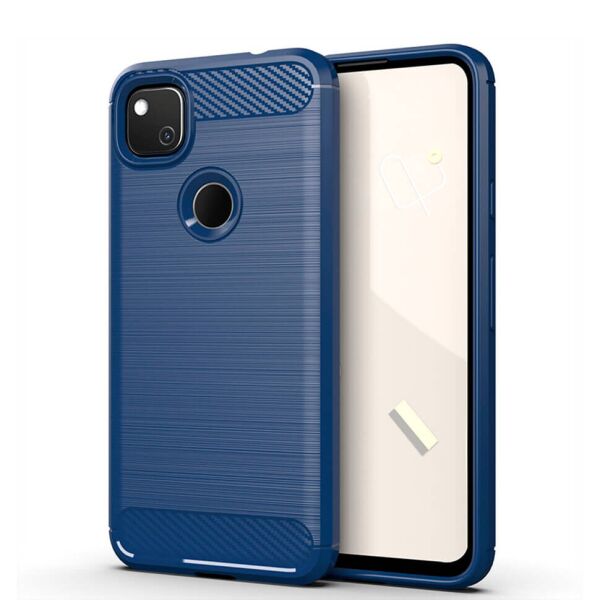 

Чехол Lenuo Carbon Fiber для Google Pixel 4a Navy Blue