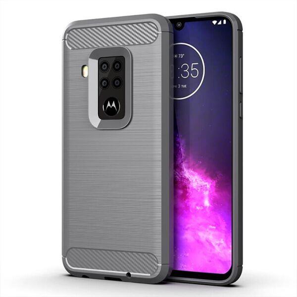 

Чехол Lenuo Carbon Fiber для Motorola One Zoom Gray