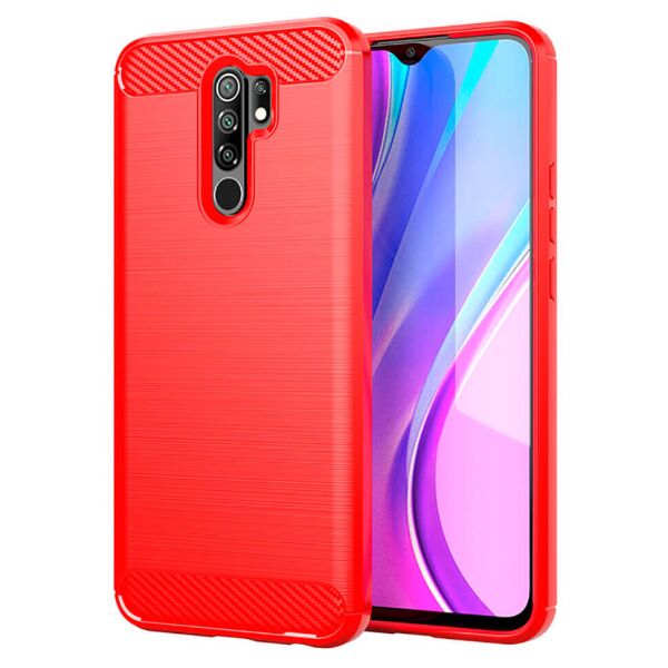 

Чехол Lenuo Carbon Fiber для Redmi 9 Red